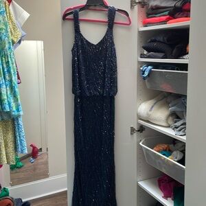 Navy fully beaded dress